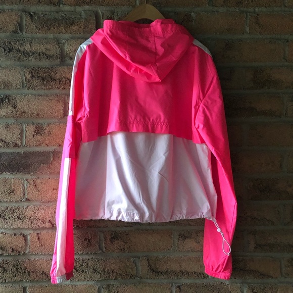 NIKE | Neon pink, light pink & white lightweight hooded oversized fall jacket - Picture 10 of 11